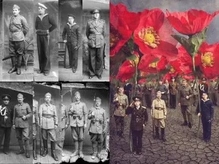 Чорно-білі фотографії воєнного часу перетворили на сюрреалістичні картини