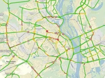 Затори у Києві сягнули 6 балів