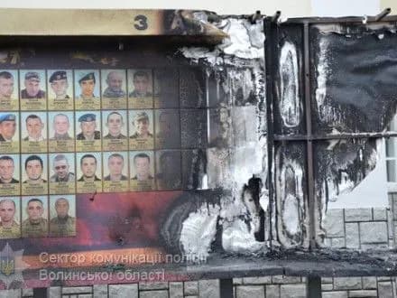 Меморіал героям Небесної сотні та загиблим в АТО згорів у Луцьку