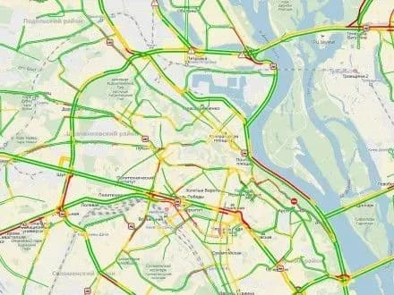 Автомобільні затори у Києві сягнули шести балів