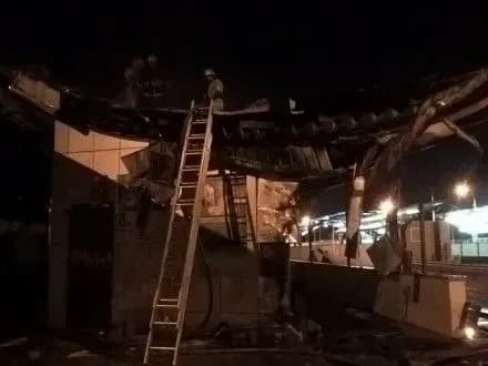 Пожежа сталась на станції швидкісного трамвая у столиці