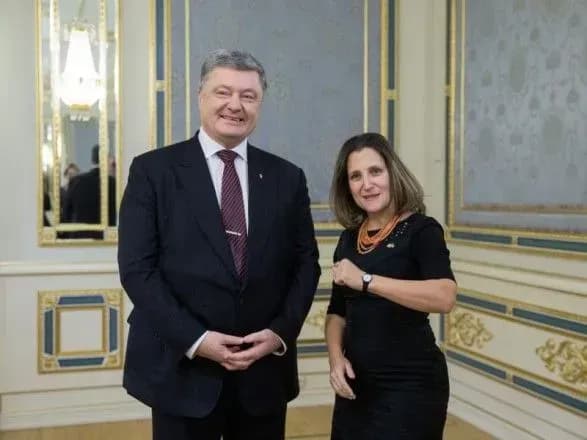 Порошенко та Фріланд скоординували подальші кроки щодо миротворців на Донбасі