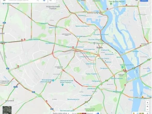 Рівень ранкових заторів в Києві становить 5 балів