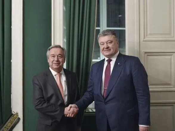 Порошенко обговорив із генсеком ООН перспективи розгортання миротворчої місії на Донбасі