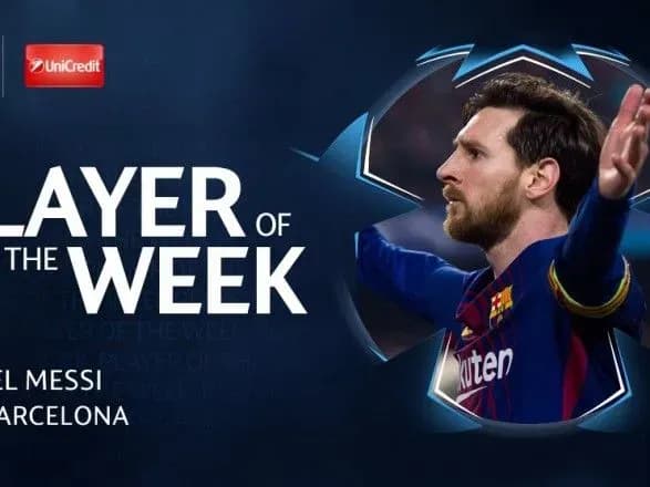 Мессі визнано гравцем тижня в Лізі чемпіонів