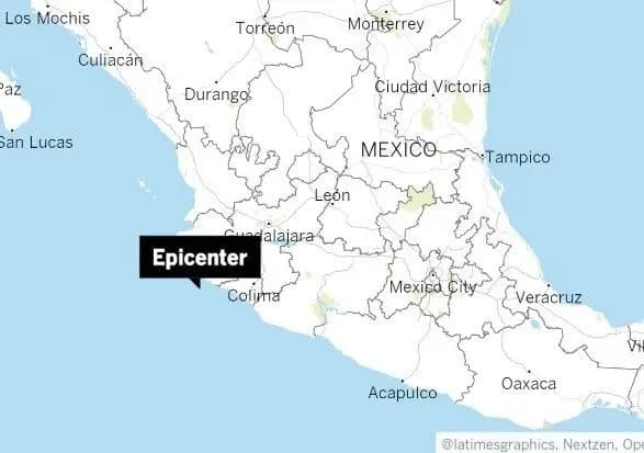 У берегов Мексики произошло землетрясение магнитудой 6,1
