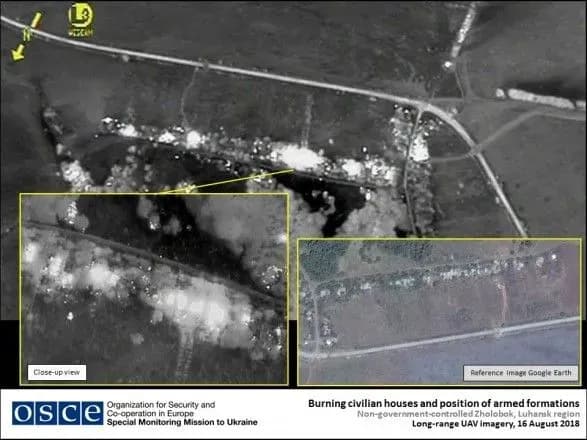 ОБСЄ зафіксувала 16 палаючих будинків у непідконтрольному районі