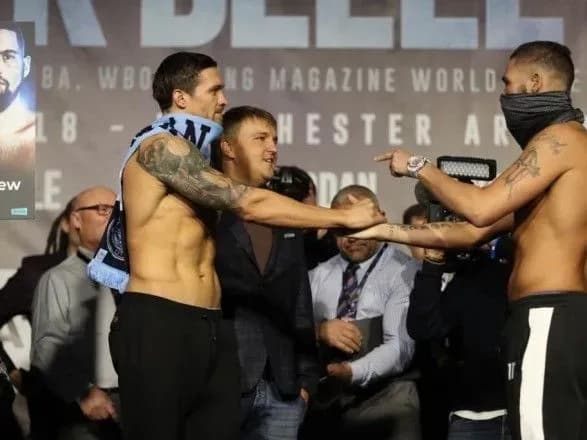 Усик і Белью провели передматчеве зважування