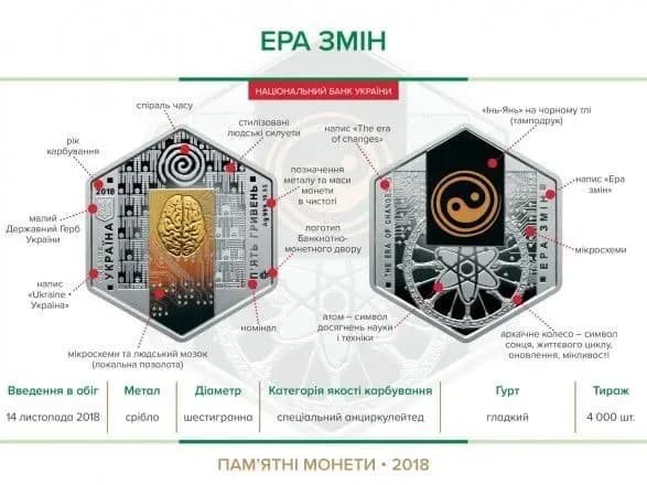 В Україні випустили шестикутні монети