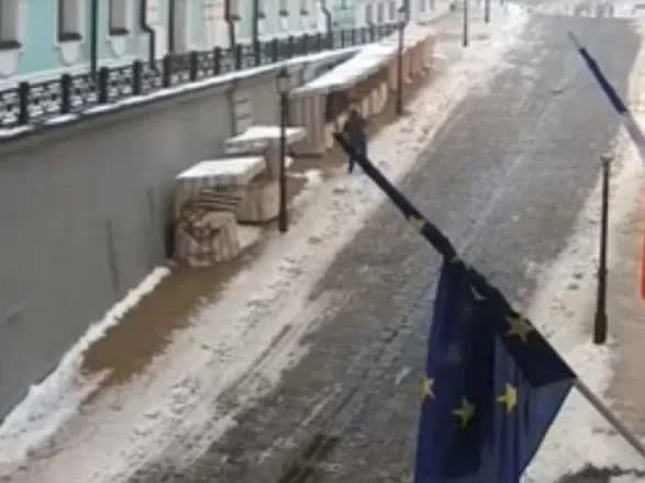 З'явилося відео підпалу Андріївської церкви
