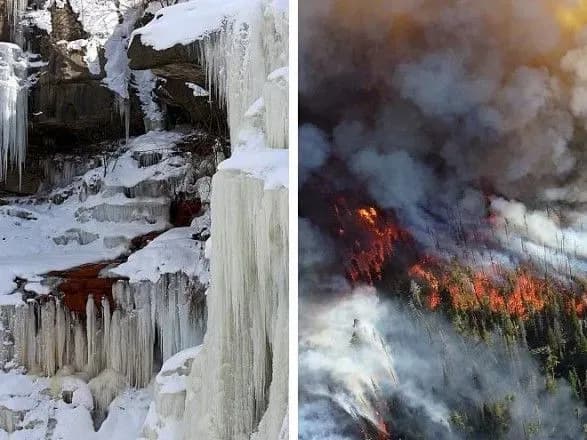 В Європі горять ліси, поки США замерзає