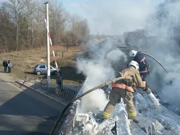 На Прикарпатті під час руху загорівся вантажний поїзд