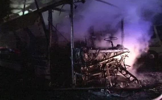 У Львові вщент згорів пасажирський автобус