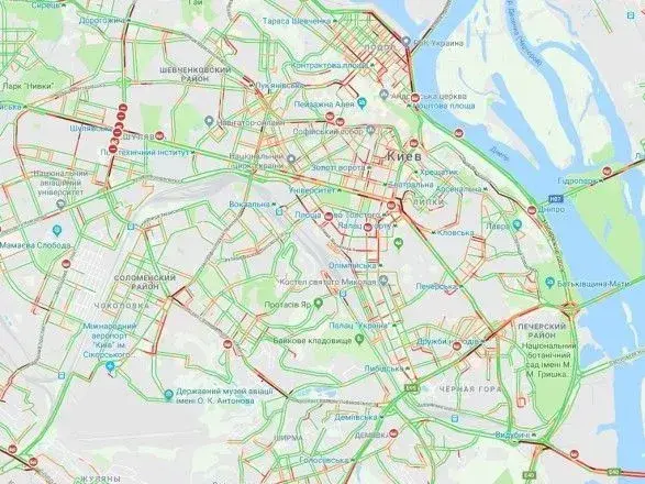Київ скували масштабні затори