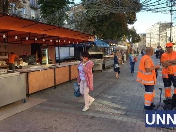 У центрі столиці тривають останні приготування до святкування Дня Незалежності