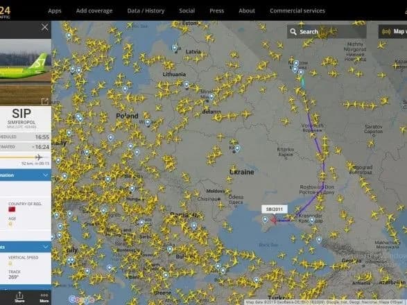 Україна стягнула перший штраф за порушення повітряного простору в Криму