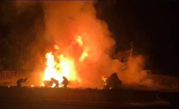 На Черкащині перекинулася та загорілася автоцистерна із паливом, від опіків помер водій
