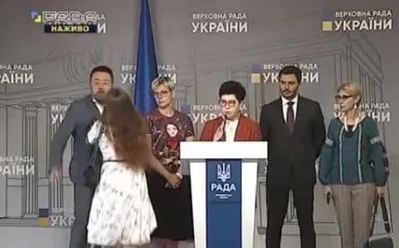 Спершу кулаком, а потім торбинкою: журналістка у Раді накинулась на нардепа Потураєва