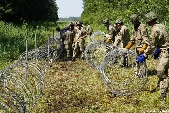 Литва приостановила возведение забора на границе с Беларусью из-за нехватки колючей проволоки