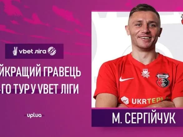 Нападника “Вереса” названо найкращим гравцем туру УПЛ