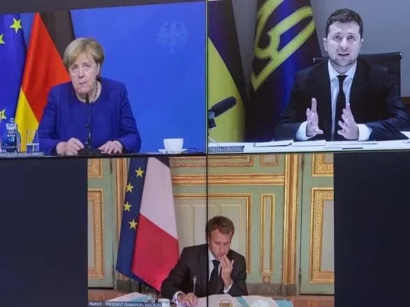 Зеленський обговорив з Макроном та Меркель підготовку саміту "Нормандської четвірки"