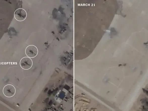 ЗМІ: російські окупанти вивели вертольоти з аеродрому в Чорнобаївці