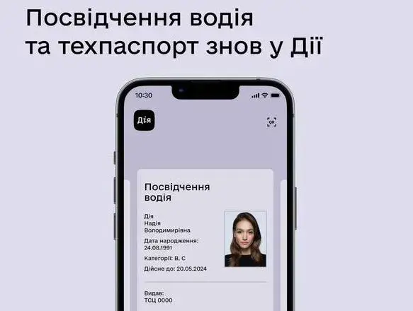 Посвідчення водія та техпаспорт повертаються в застосунок "Дія"