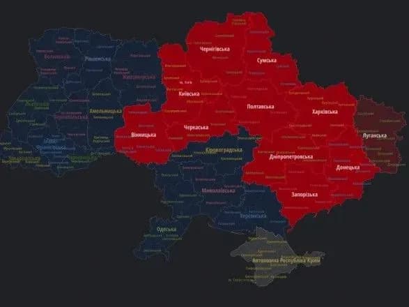 Сирени лунають в центрі та всій східній частині України