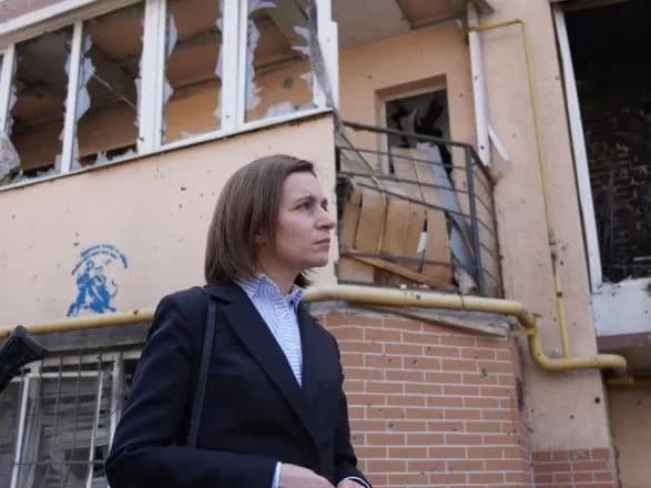 Президент Молдовы посетила Бородянку, Бучу и Ирпень