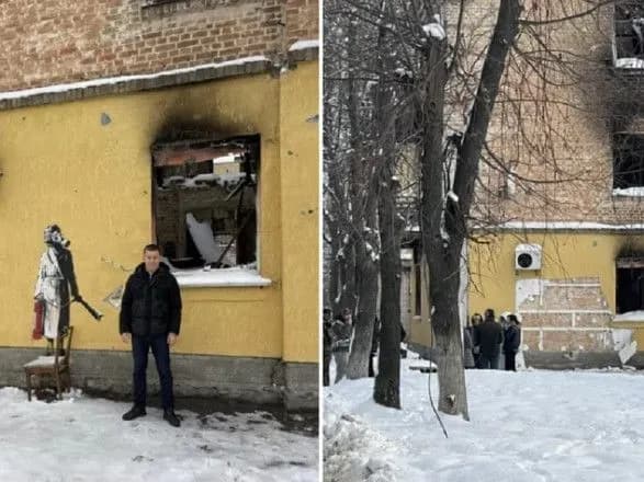 "Хотіли допомогти ЗСУ": у Гостомелі вкрали шматок стіни з графіті британського художника Бенксі, зловмисників затримали