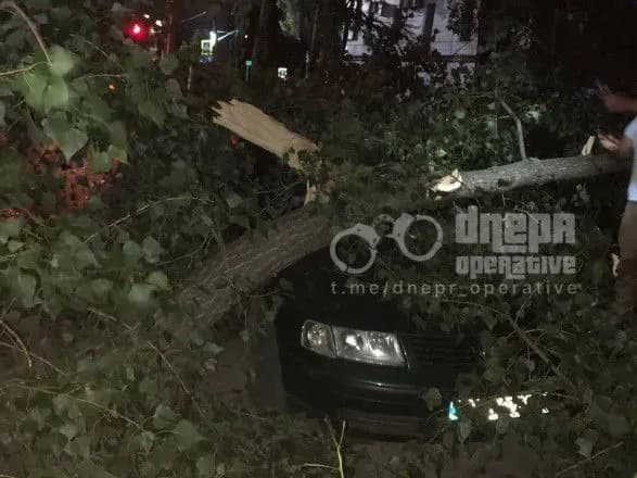 У Дніпрі вирує негода: повалені дерева, обірвані ЛЕП та затоплені вулиці