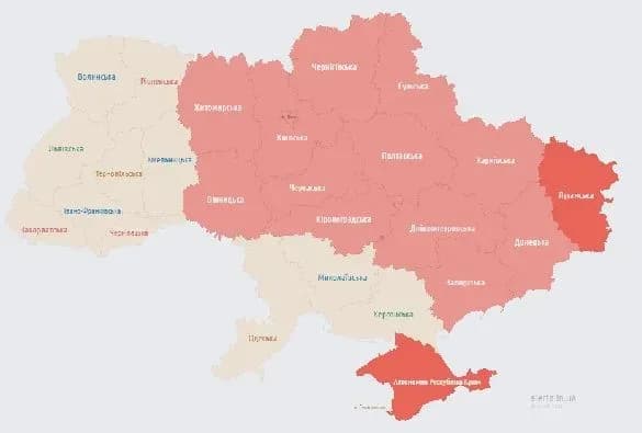 У Києві та низці областей повітряна тривога: ПС ЗСУ попереджає про ракетну небезпеку