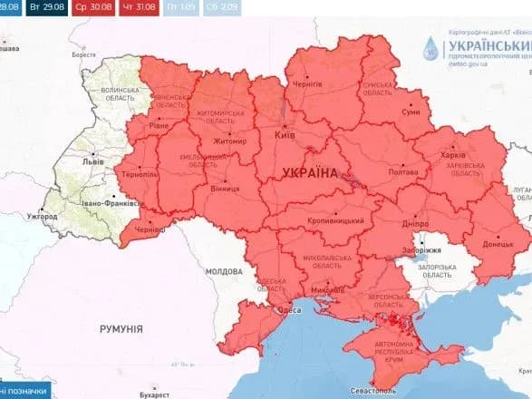 Завтра Україна стане епіцентром європейської спеки: температура сягне до +37