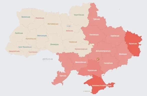 ПС ЗСУ попередили про загрозу балістики у низці областей, із Запоріжжя повідомили про чутний вибух