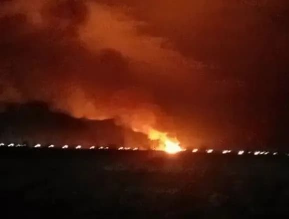 У рф на території військової частини вночі сталася пожежа, перед цим чули вибухи