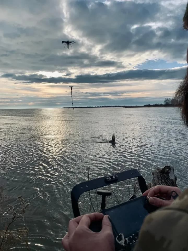Ukrainian military uses drones to clear marine areas of mines