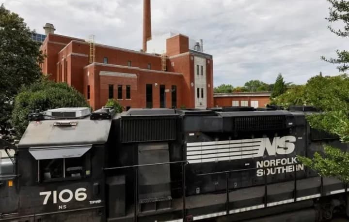 A freight train derails in Pennsylvania and falls into a river