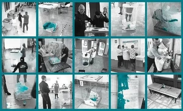 Green paint, arson, firecrackers: at least 44 Russians attacked polling stations in three days