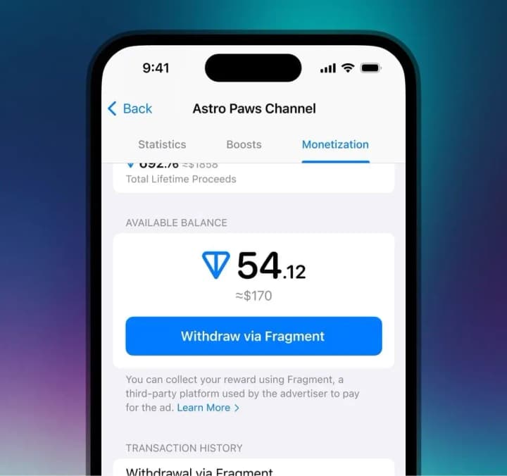 Telegram запустил программу монетизации для владельцев каналов, предлагая 50% от дохода рекламы