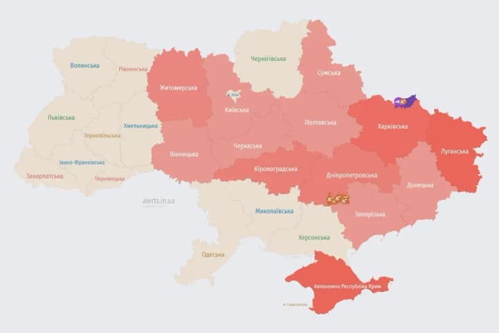 An explosion was reported in Dnipro