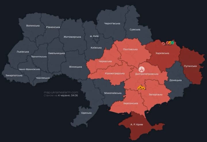 Повітряні Сили попереджають про загрозу балістичних ракет зі сходу