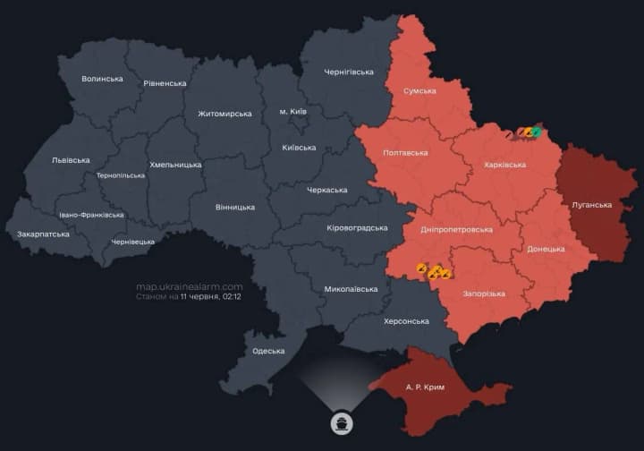 Повітряні Сили попереджають про загрозу балістичних ракет зі сходу