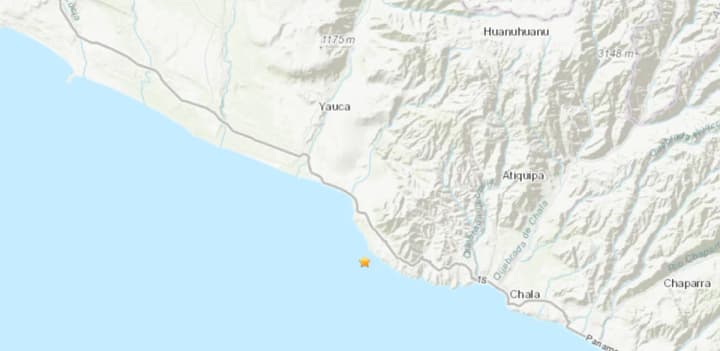An earthquake with a magnitude of 7.2 occurred off the coast of Peru