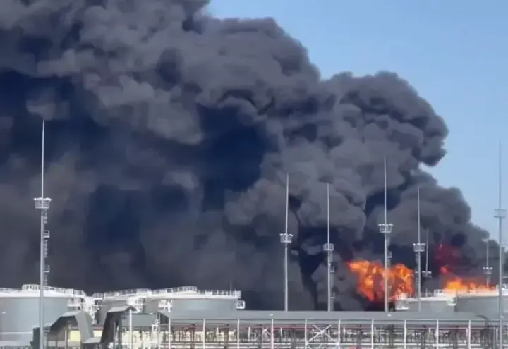 Fire at oil depot attacked by drones in Rostov region continues for second day