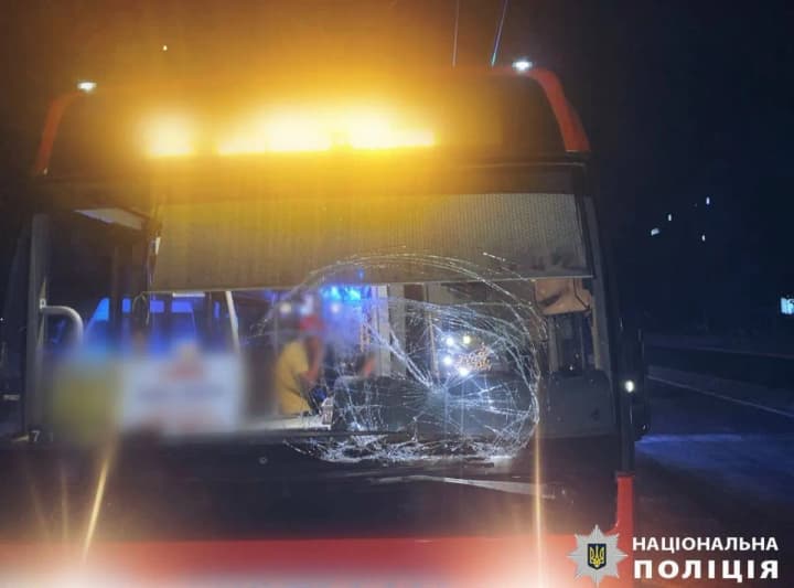 A bus hit a pedestrian on a crosswalk in Kyiv region: the man was hospitalized