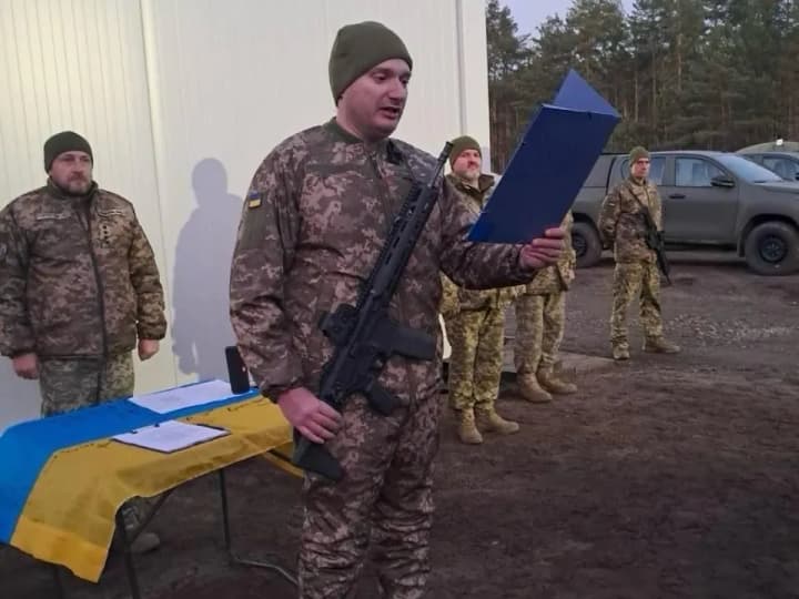Ukrainian Legion volunteers take oath in Poland