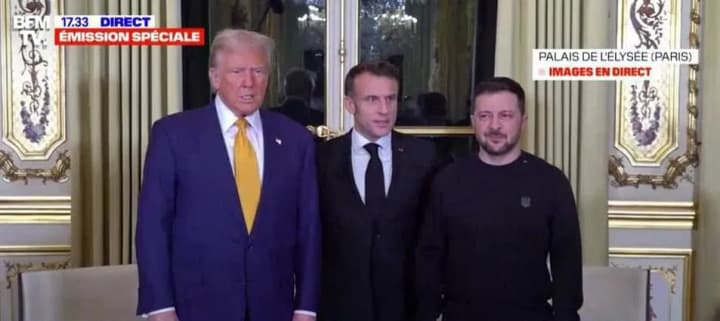 Зеленський, Макрон і Трамп почали зустріч в Єлисейському палаці