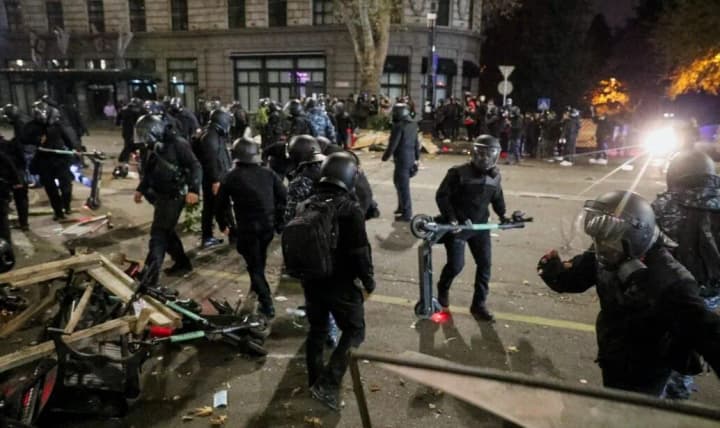 Unknown assailants in black attacked journalists and protesters in Tbilisi