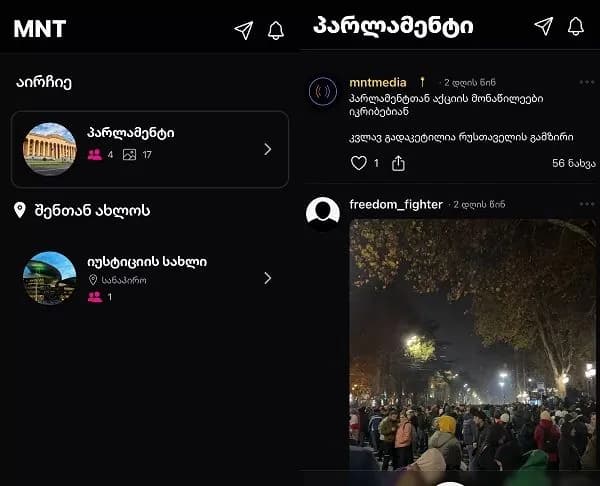У Грузії запустили соцмережу для учасників проєвропейських протестів