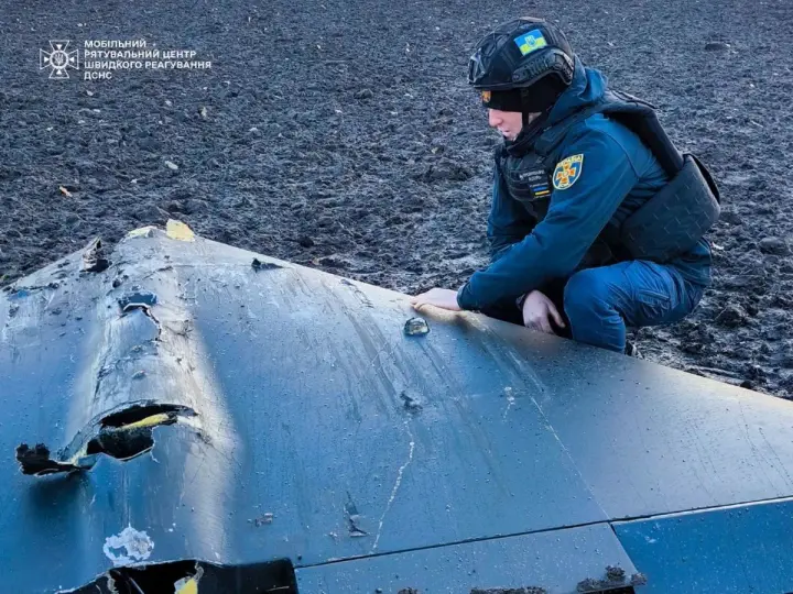Rescuers neutralize enemy drone with warhead in Kyiv region